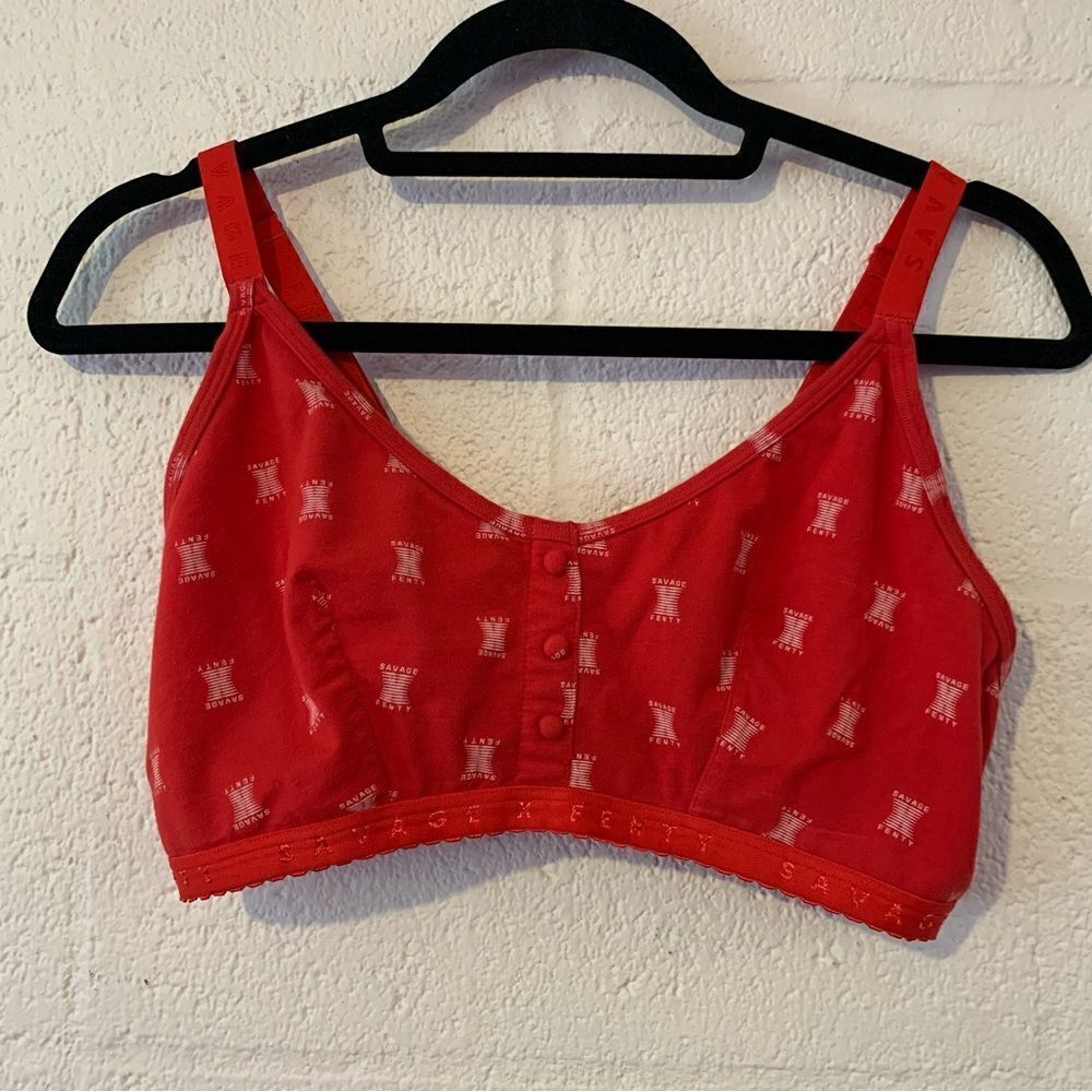 Savage X Fenty Red Logo Bralette 1X